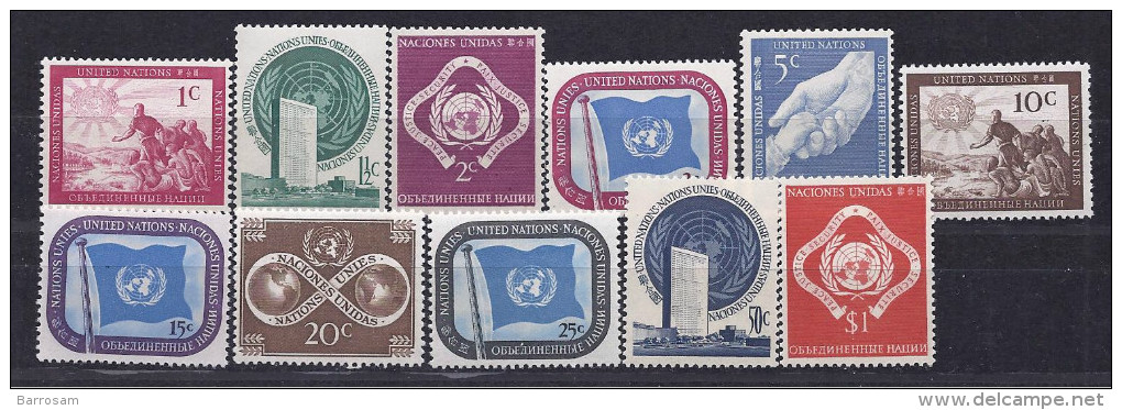 UnitedNations1951: Yvert1-11 Mnh** Cat.Value29Euros - Ongebruikt