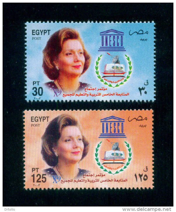 EGYPT / 2003 / SUZANNE MUBARAK / UNESCO / DISH / BOOK / CDS / MNH / VF - Ongebruikt