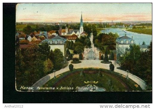 Litho Hanau Panorama Vom Schloß Philippsruhe 16.5.1914 - Hanau