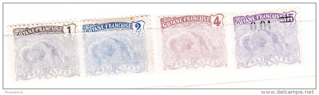 GUYANE FRANCAISE 1904-07  YT  49 50 51 91    *  MH     TB - Neufs