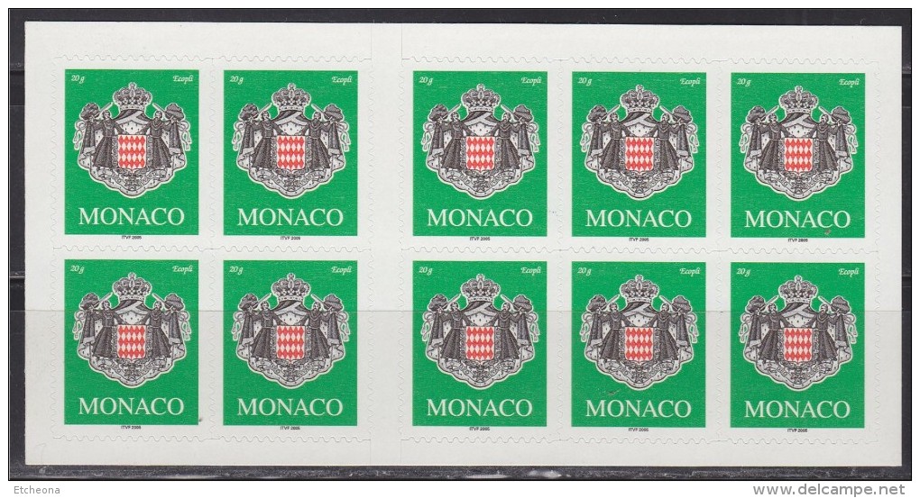 = Monaco Carnet Blason N°14 (10 Timbres 2502) ITVF 2005, Autocollant - Postzegelboekjes