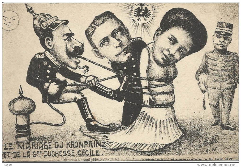 ILLUSTRATEUR   -  MILLE - POLITIQUE SATIRIQUE -  LE MARIAGE DU KRONPRINZ ET DE LA GDE DUCHESSE CECILE - Mille