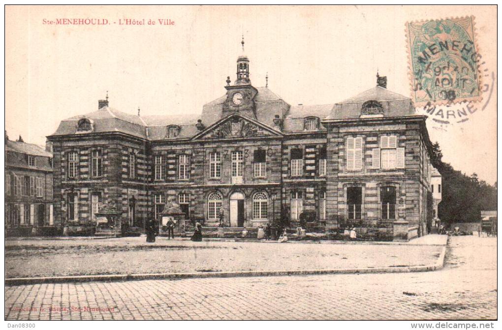 51 STE MENEHOULD L'HOTEL DE VILLE CIRCULEE 1906 - Sainte-Menehould