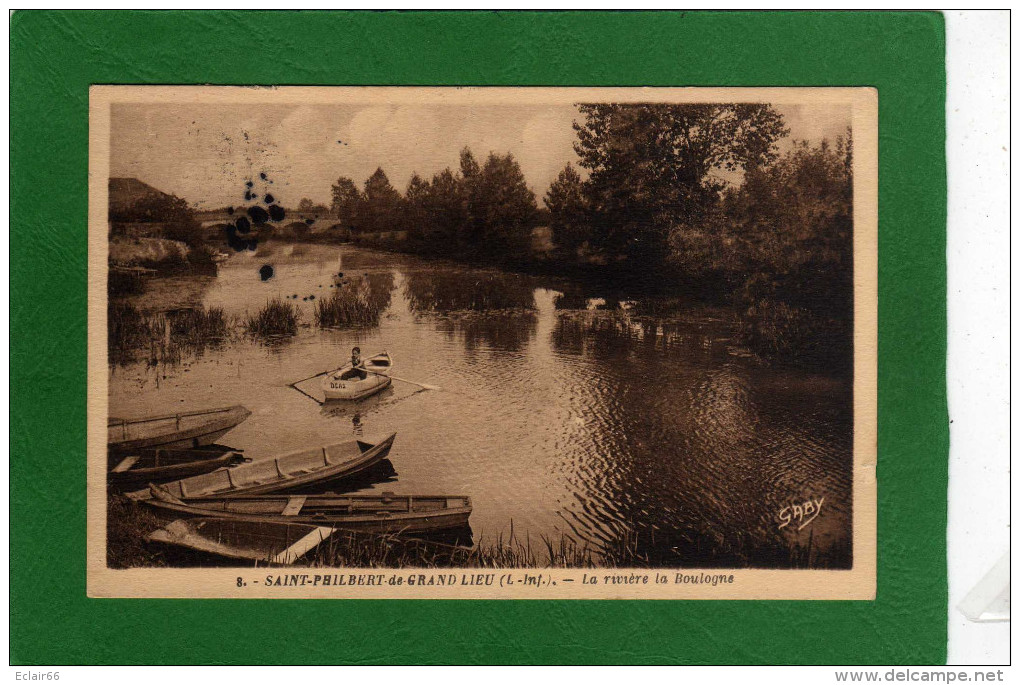 44 SAINT PHILBERT De GRAND LIEU La Riviere LA BOULOGNE Cpa Animée Enfant En Barque - Saint-Philbert-de-Grand-Lieu