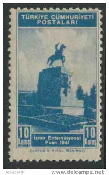 Turkey Turquie Turkei 1941 Mi 1101 YT 960 Sc 866 * MH - 	Equestrian Statue Ataturk / Denkmal - Izmir International Fair - Monumenten