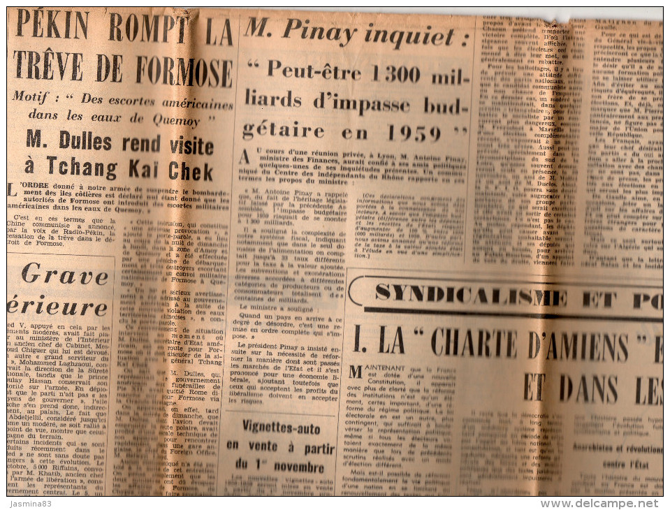 Le Journal La Croix Du Mardi 21 Octobre 1958 - Religion & Esotérisme