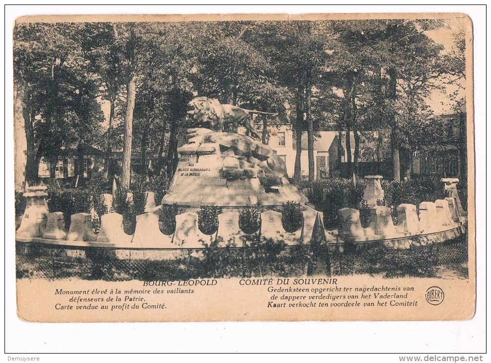 18927 Bourg Leopold Comite Du Souvenir - Monument Eleve à La Memoire Des Vailians Defenseurs De La Petrie - Leopoldsburg
