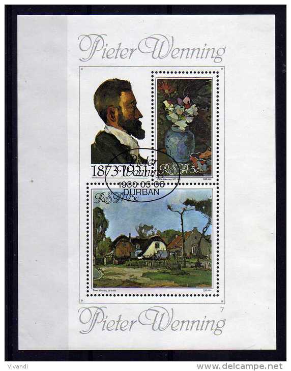 South Africa - 1980 - Pieter Wenning Paintings Miniature Sheet - Used - Gebraucht