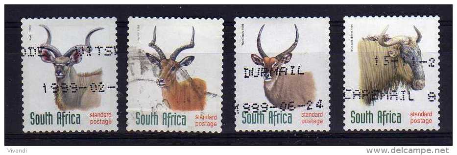 South Africa - 1998 - Endangered Fauna Antelopes (Perf 13 X 12&frac12;, Phosphor Frame) - Used - Oblitérés