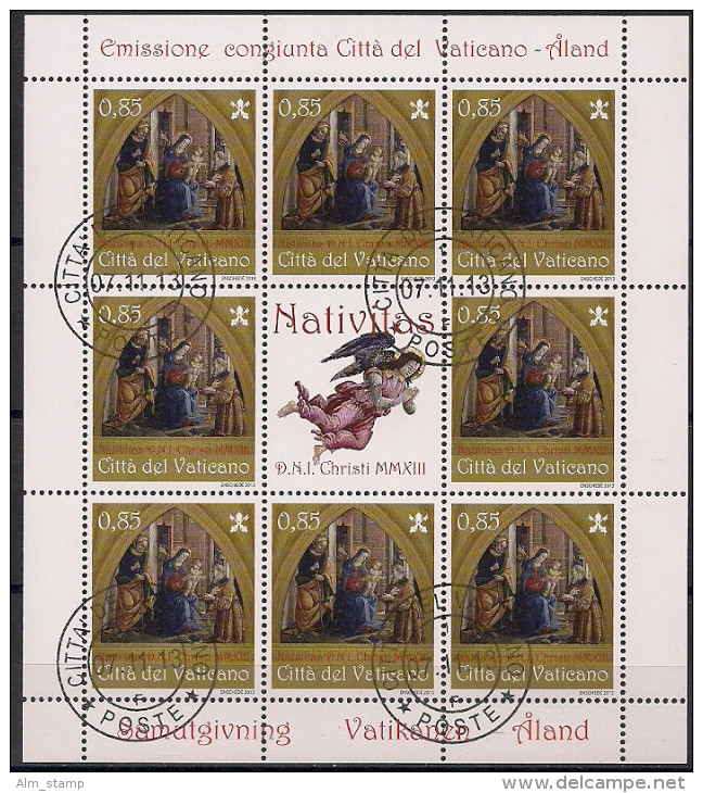 2013 Vatikan  Mi. 1792-3 Used  Weihnachten  Fresken Von Pinturicchio - Gebruikt