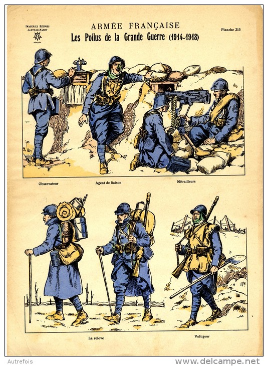 IMAGERIES REUNIES JARVILLE NANCY  -  MILITARIA  -  ARMEE FRANCAISE  -  LES POILUS DE LA GRANDE GUERRE  -  PLANCHE 215 - Geschichte