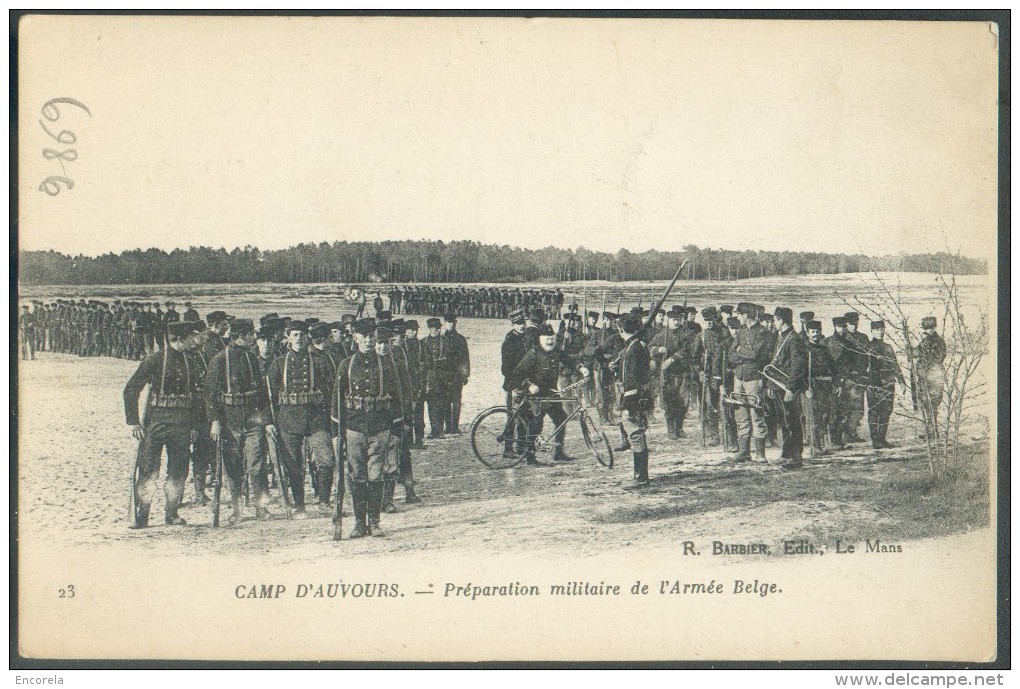CP (neuve) Du Camp D'AUVOURS - Préparation Militaire De L'Armée Belge (vue De Fantassins + Vélo) - 9869 - Autres & Non Classés