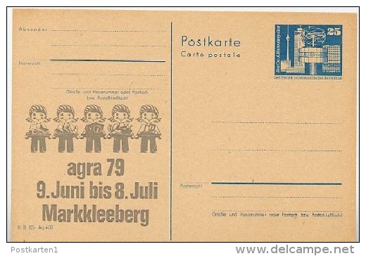 DDR P80-7-79 C15 Postkarte PRIVATER ZUDRUCK Landwirtschaftsausstellun G  Agra 1979 - Cartoline Private - Nuovi