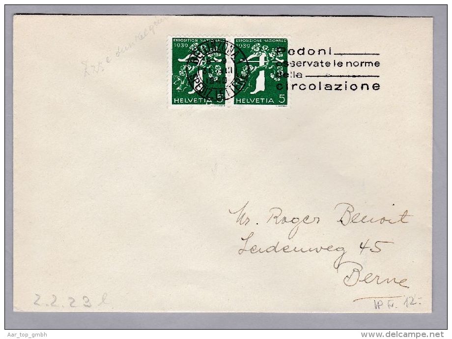 Schweiz Zusammendrucke 1940-08-31 Benoit-Brief Mit Zu#Z25C - Zusammendrucke