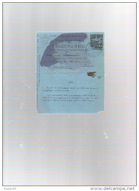 Une Lettre De La Ville De Paris Et Un Télégramme.érection D´une Statue D´alexandre DUMAS,en 1884.à VILLERS-COTTERETS. - Documents Historiques