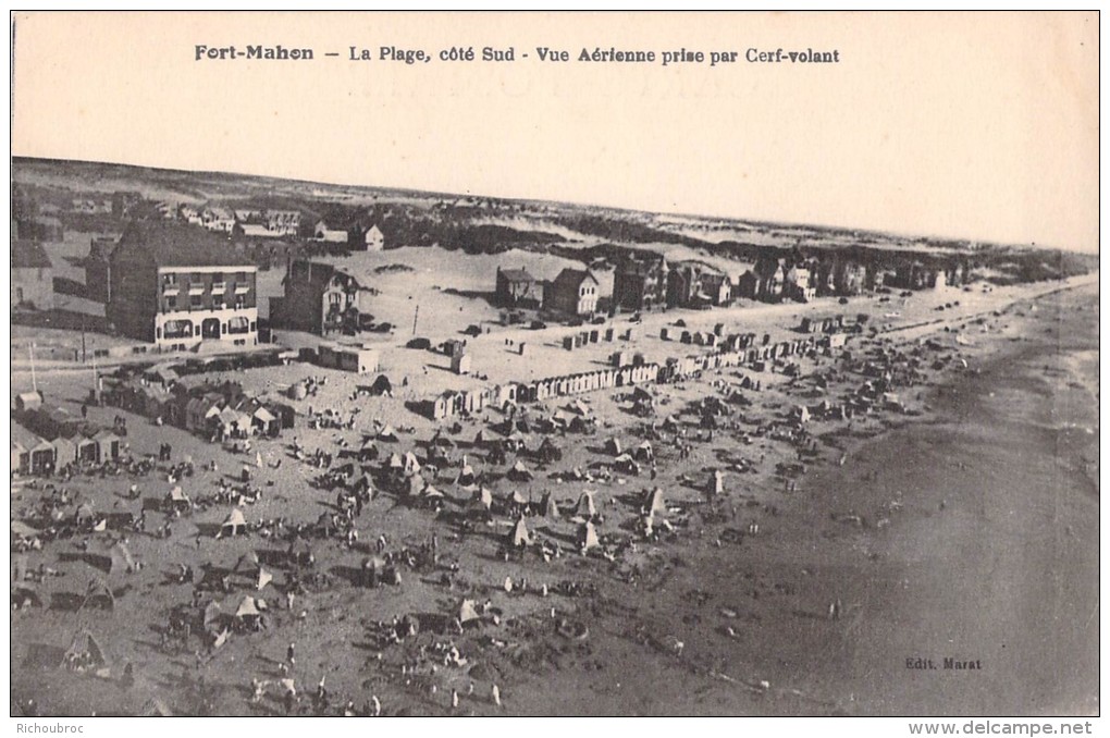 80 RARE FORT MAHON LA PLAGE COTE SUD VUE AERIENNE PRISE PAR CERF VOLANT - Fort Mahon