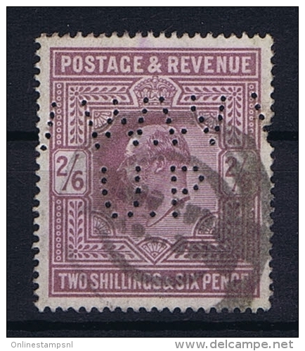 Great Britain SG  260?  Used  1902 Yvert 118  PERFIN   WW UP - Oblitérés