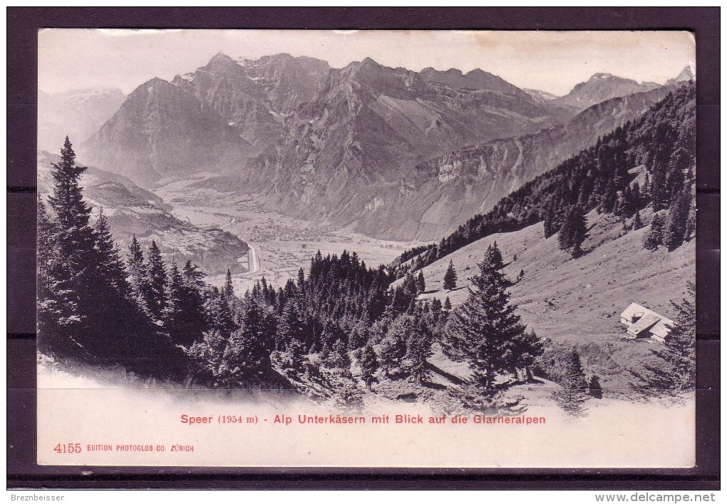 AK SPEER -Alp Unterkäsern M. Blick A. D. Glarneralpen Karte N. Gel. Ca 1920 - Sonstige & Ohne Zuordnung