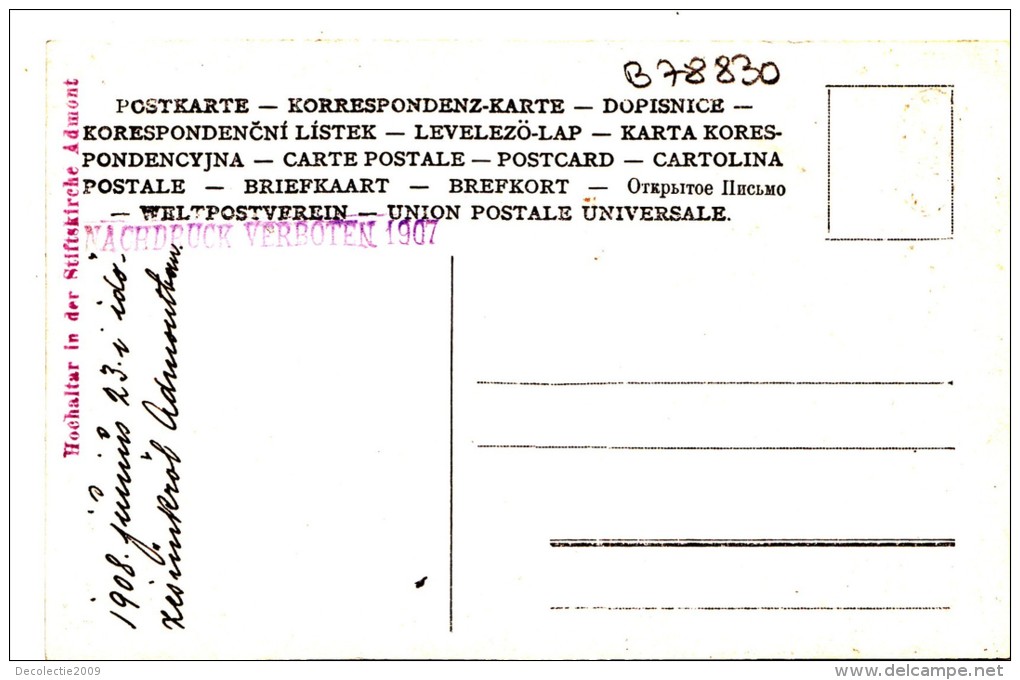 B78830 Austria Admont Real Photo 1908 Front/back Image - Admont