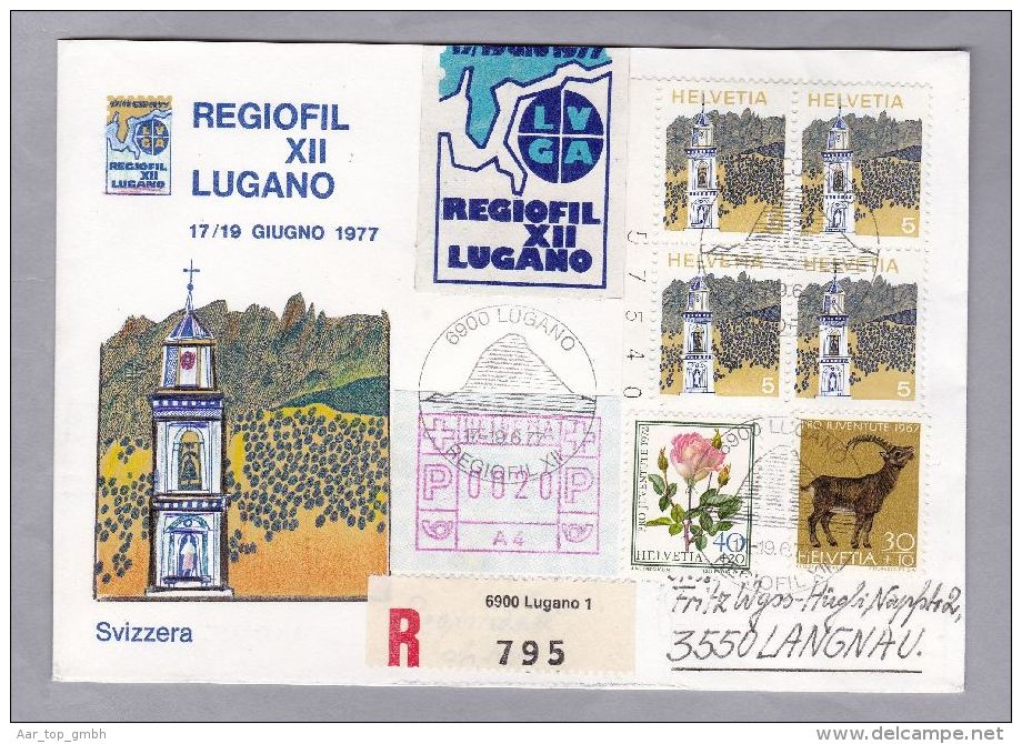 Schweiz Automatenmarken 1977-06-17/19 Lugano R-Brief Mit Zu#1 IV "A4" - Automatic Stamps