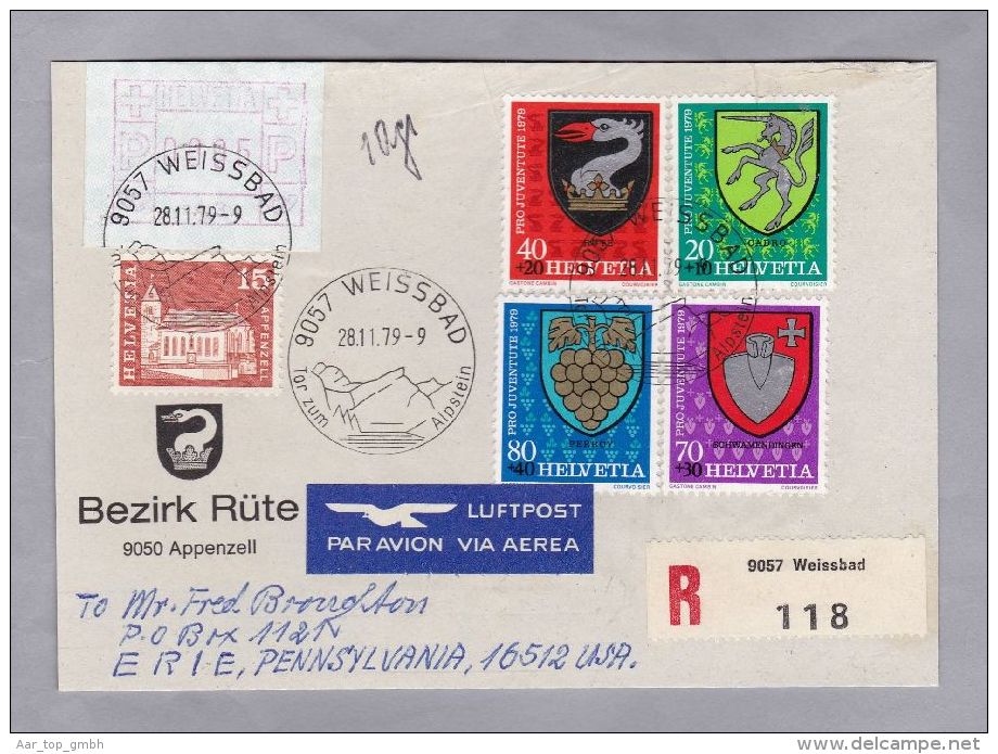 Schweiz Automatenmarken 1979-11-28 Weissbad R-Vorderseite Mit  Zu# 1 IV "A4" - Automatic Stamps