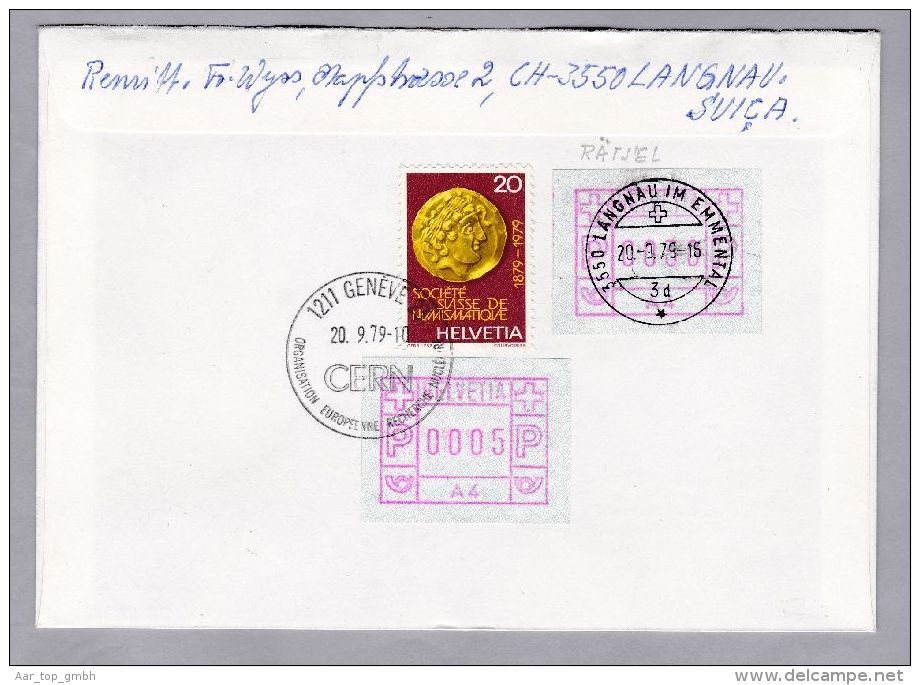 Schweiz Automatenmarken 1979-09-20 R-Brief Nach Manila Mit 2 X Zu# 1 IV "A4" - Sellos De Distribuidores