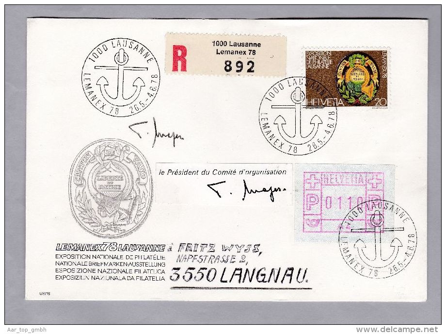 Schweiz Automatenmarken 1978-05-26 Lemanex R-Brief Mit Zu# 1 IV "A4" - Automatic Stamps