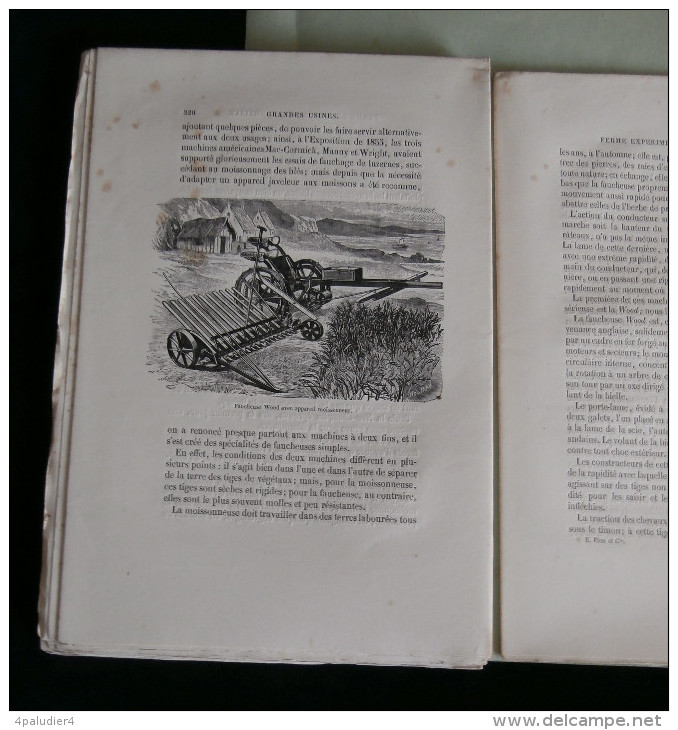 LA FERME EXPERIMENTALE DU BRIZAY ( Indre-et-Loire) TURGAN 1874 Moissonneuse Johnston Samuelson