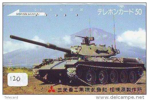 Télécarte JAPON * WAR TANK (120)  MILITAIRY LEGER ARMEE PANZER Char De Guerre * KRIEG * Phonecard Japan Army * - Armee