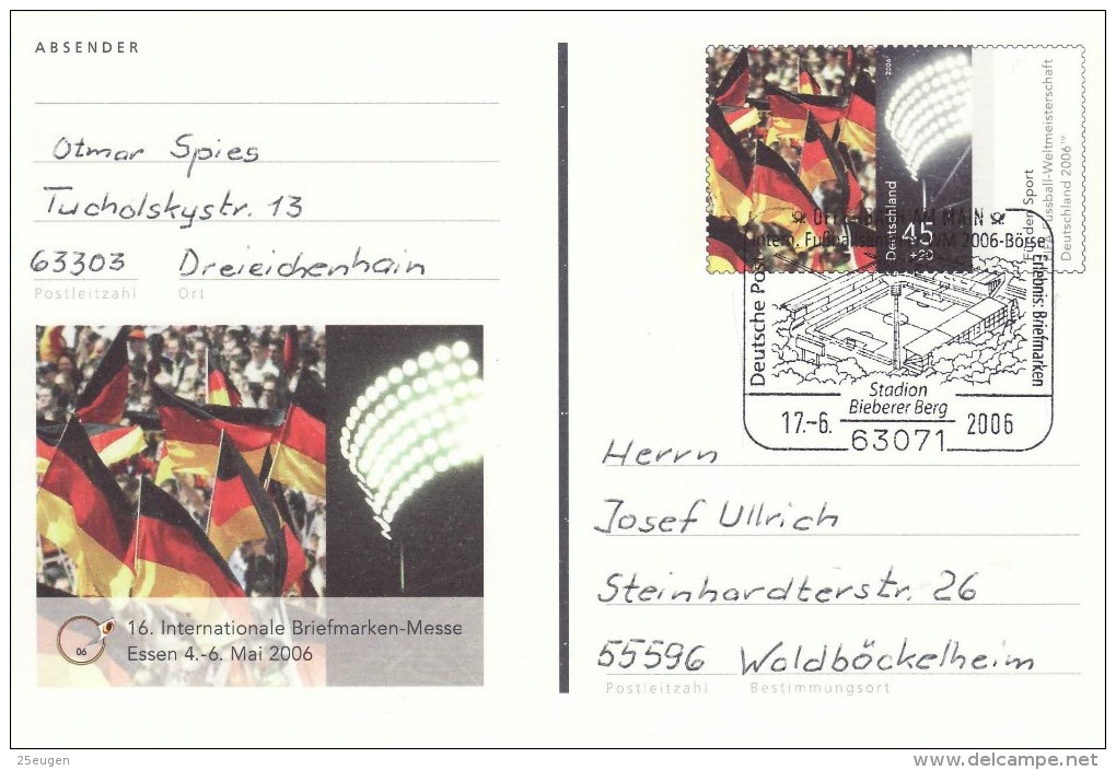 GERMANY 2006 FOOTBALL WORLD CUP GERMANY POSTCARD WITH POSTMARK  / A 02/ - 2006 – Germany