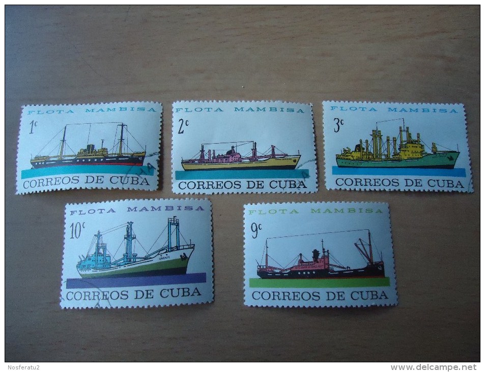 Kuba: 5 Werte  Schiffe - Unused Stamps