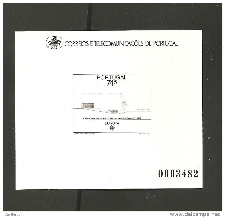 O) 1987 PORTUGAL, PROOF -BANK BORGES AND IRMAO AGENCI-ARQ. ALVARO SIZA, XF - Proofs & Reprints