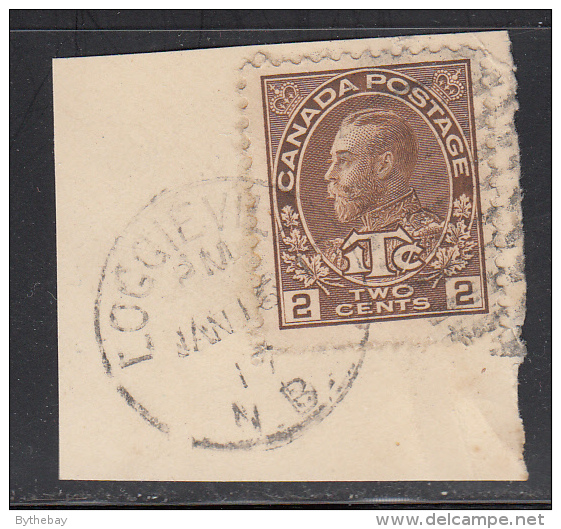 Canada Used Scott #MR4 2c + 1c Admiral On Piece, Cancel: ´Loggieville, N.B. Jan 16 17´ - Kriegssteuermarken