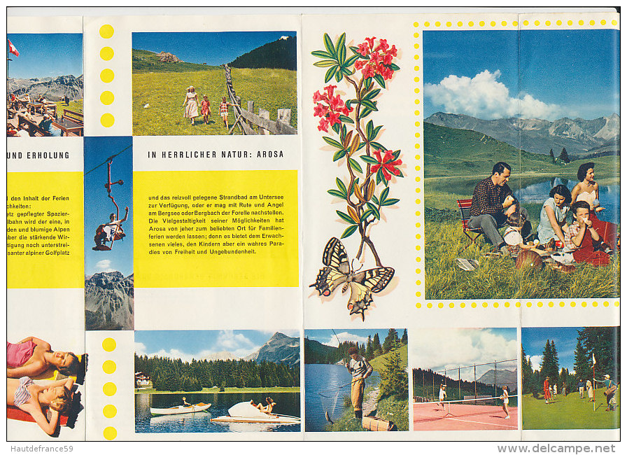 Dépliant Touristique  1956  AROSA  SCHWEIZ SWITZERLAND SUISSE - Pubblicitari