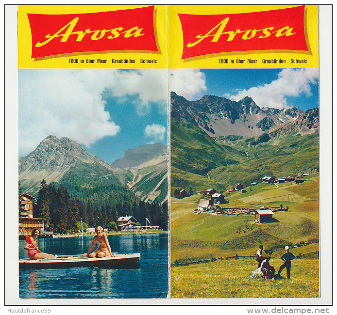 Dépliant Touristique  1956  AROSA  SCHWEIZ SWITZERLAND SUISSE - Pubblicitari