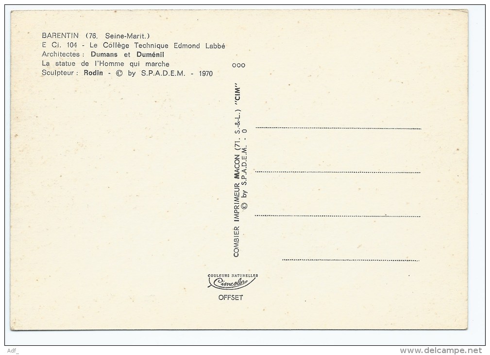 Don@ CP BARENTIN, LE COLLEGE TECHNIQUE EDMOND LABBE, SEINE MARITIME 76 - Barentin