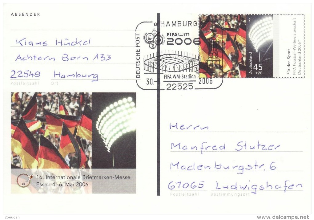 GERMANY 2006 FOOTBALL WORLD CUP GERMANY POSTCARD WITH POSTMARK  / A 28/ - 2006 – Germany