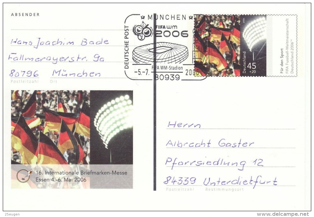 GERMANY 2006 FOOTBALL WORLD CUP GERMANY POSTCARD WITH POSTMARK  / A 30/ - 2006 – Germany