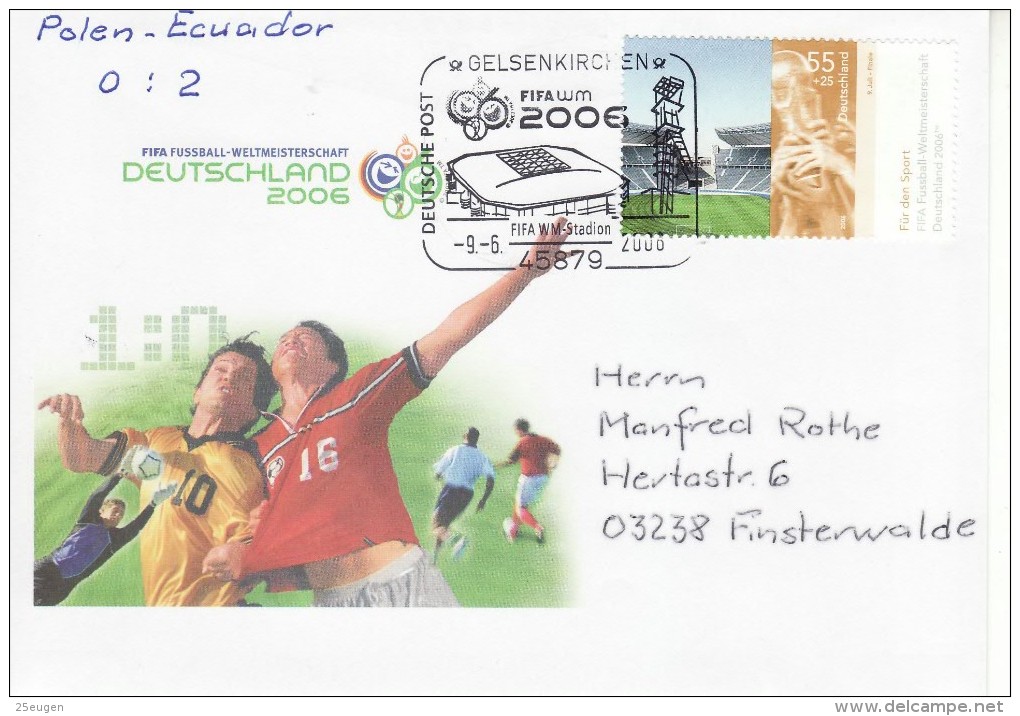 GERMANY 2006 FOOTBALL WORLD CUP GERMANY COVER WITH POSTMARK  / A 35/ - 2006 – Germany