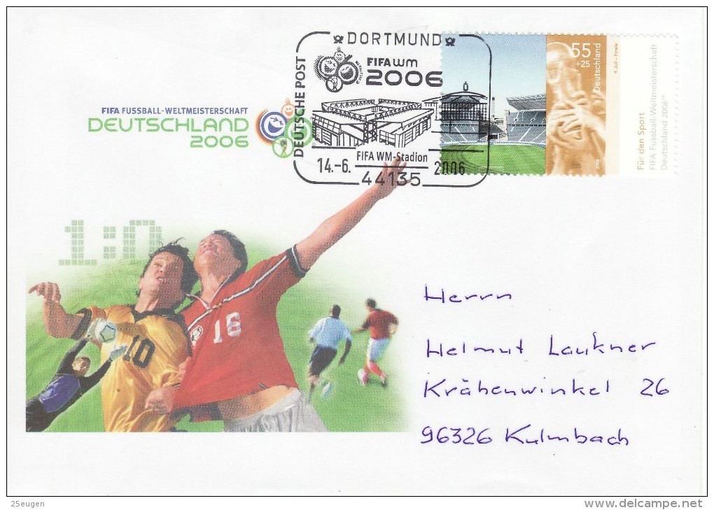 GERMANY 2006 FOOTBALL WORLD CUP GERMANY COVER WITH POSTMARK  / A 36/ - 2006 – Germany