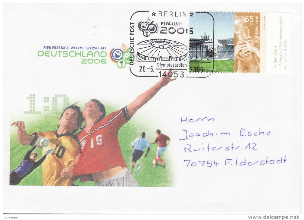 GERMANY 2006 FOOTBALL WORLD CUP GERMANY COVER WITH POSTMARK  / A 37/ - 2006 – Germany