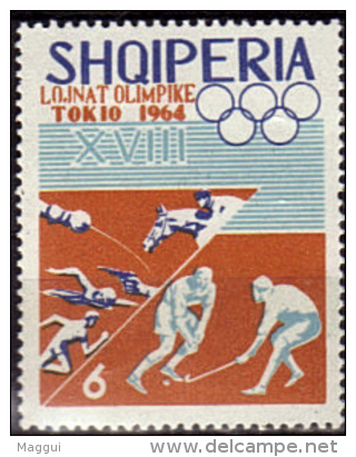 ALBANIE  N° 712  * *   Jo 1964  Hockey Sur Gazon Escrime Course Tir Hippisme Natation - Rasenhockey