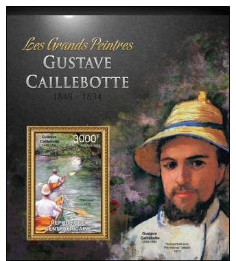 Ca13123b Central African 2013 Painting S/s Gustave Caillebotte - Impressionisme