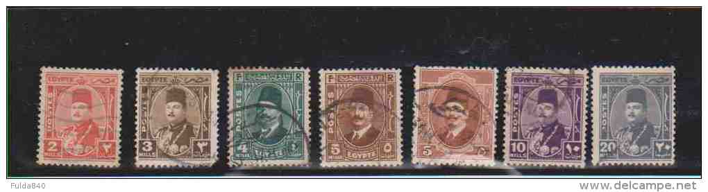 EGYPTE.  (Y&amp;T)  1927/32  -  N°118 à 128 .  * Série Incomplete *  Roi Fouad  1er *  *  Obl - Used Stamps