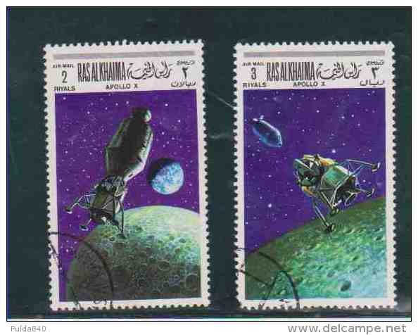 RAS AL KHAIMA.  (Y&amp;T)  1969  -  N°17  * Série Incomplète *   Apollo X  *  2r/3r  *  Obl - Arabia Saudita