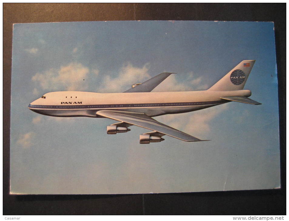 PAN AM Airline Boeing 747 JET 1970 Horten Kristiania Arendal Kristiansand To Oslo Post Card Norway - 1946-....: Moderne