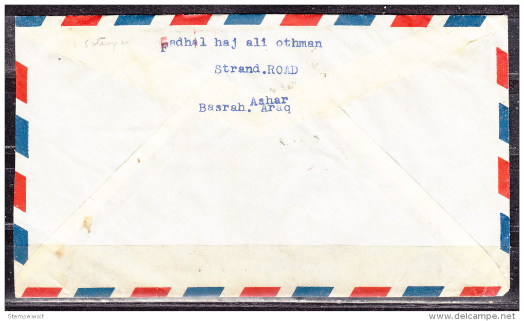 Luftpost, MiF Koenig Faisal, Basrah Nach Chula Vista, Ca. 1950 (50524) - Iraq