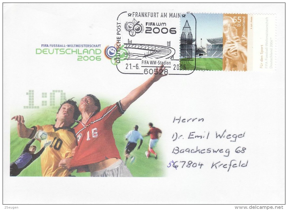 GERMANY 2006 FOOTBALL WORLD CUP GERMANY COVER WITH POSTMARK  / A 41/ - 2006 – Germany