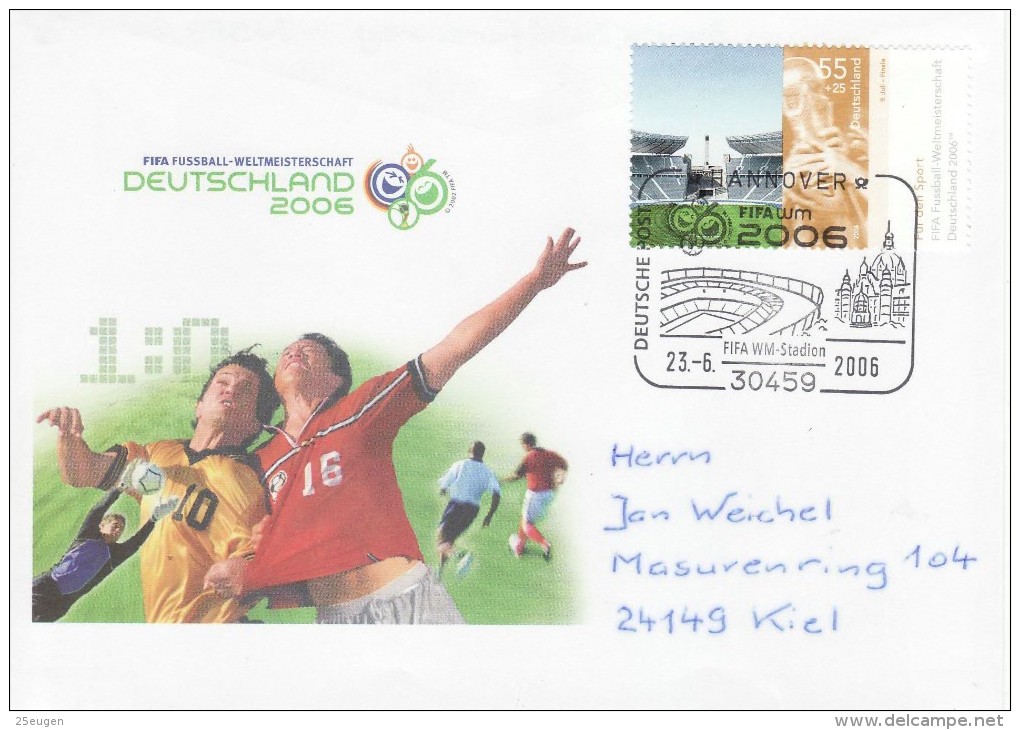 GERMANY 2006 FOOTBALL WORLD CUP GERMANY COVER WITH POSTMARK  / A 48/ - 2006 – Germany