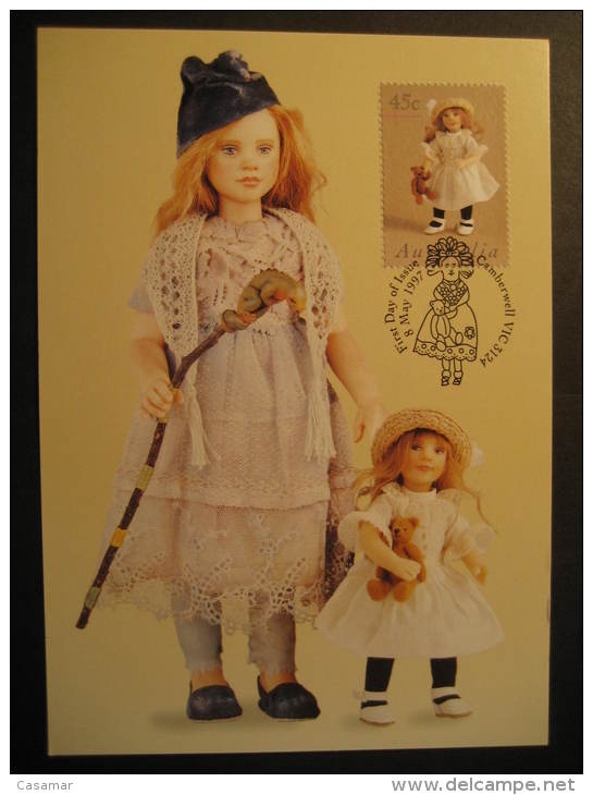 Camberwell 1997 Doll Dolls Bear Bears Toy Toys Australia Maxi Maximum Card - Poupées